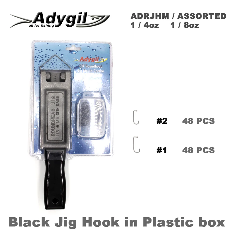 Adygil DIY рыболовные круглоголовые джига плесени adrjhm/разные комбо 1/4 унции)(7 г), 1/8 унций(3,5 г) 8 стаканчики для минеральных водов