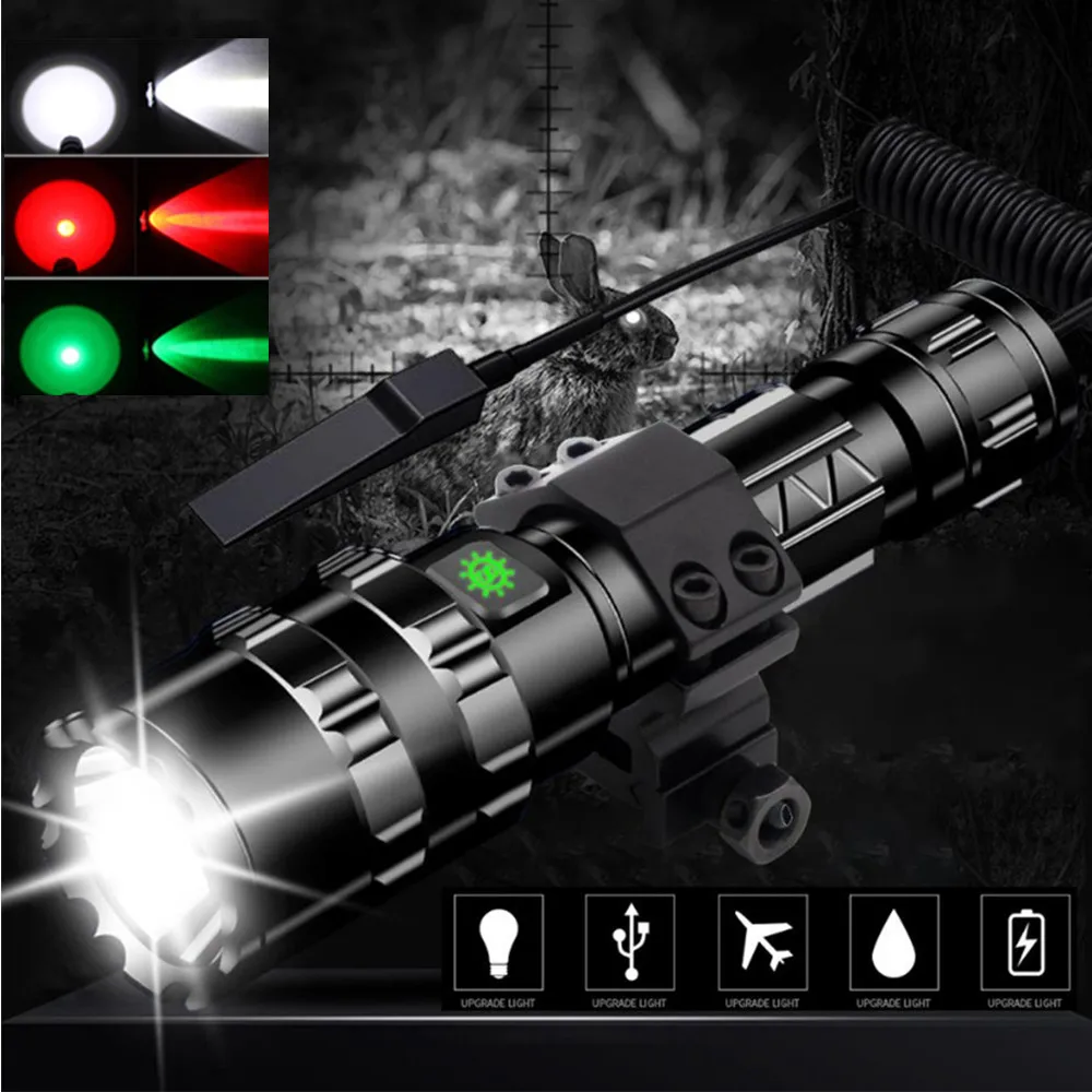Тактический фонарь светодиодный Scout L2 ультра яркий охотничий фонарик USB