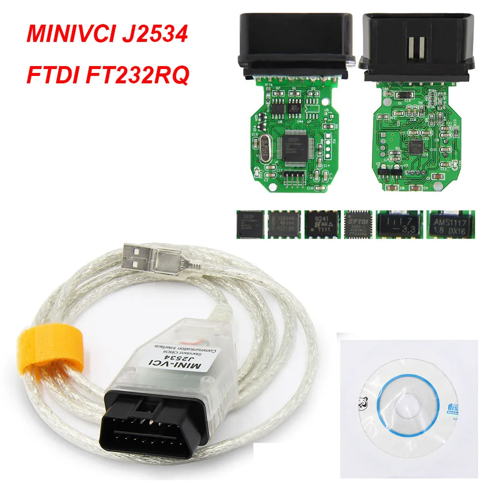 V14.20.019 для Toyota MINI VCI J2534 с FTDI FT232RL OBD OBD2 автомобильный диагностический инструмент Авто сканер кабель ТИС Techstream minivci