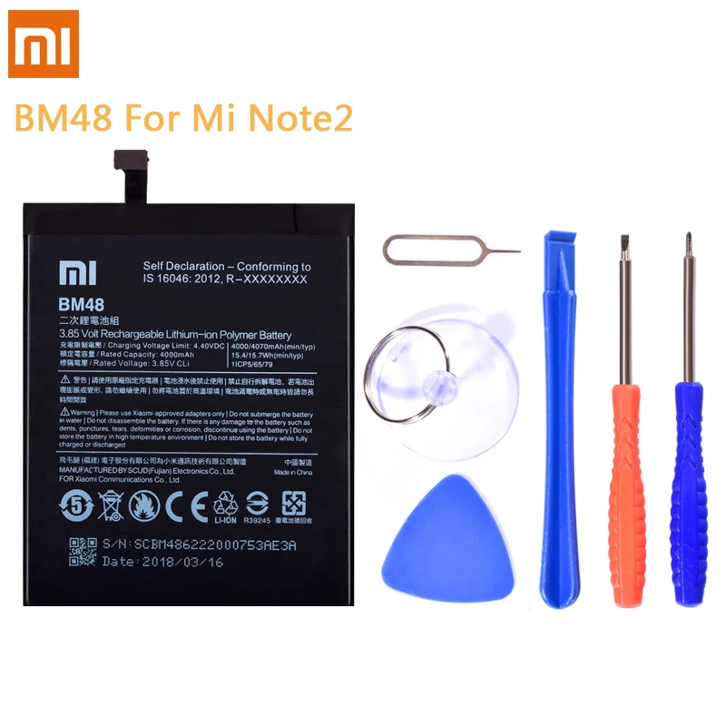Оригинальная батарея BM21 BM34 BM3A BM48 BM47 для Xiaomi Mi Note 2 3 Note2 Note3 Redmi 3S 3X 4X литий полимерная