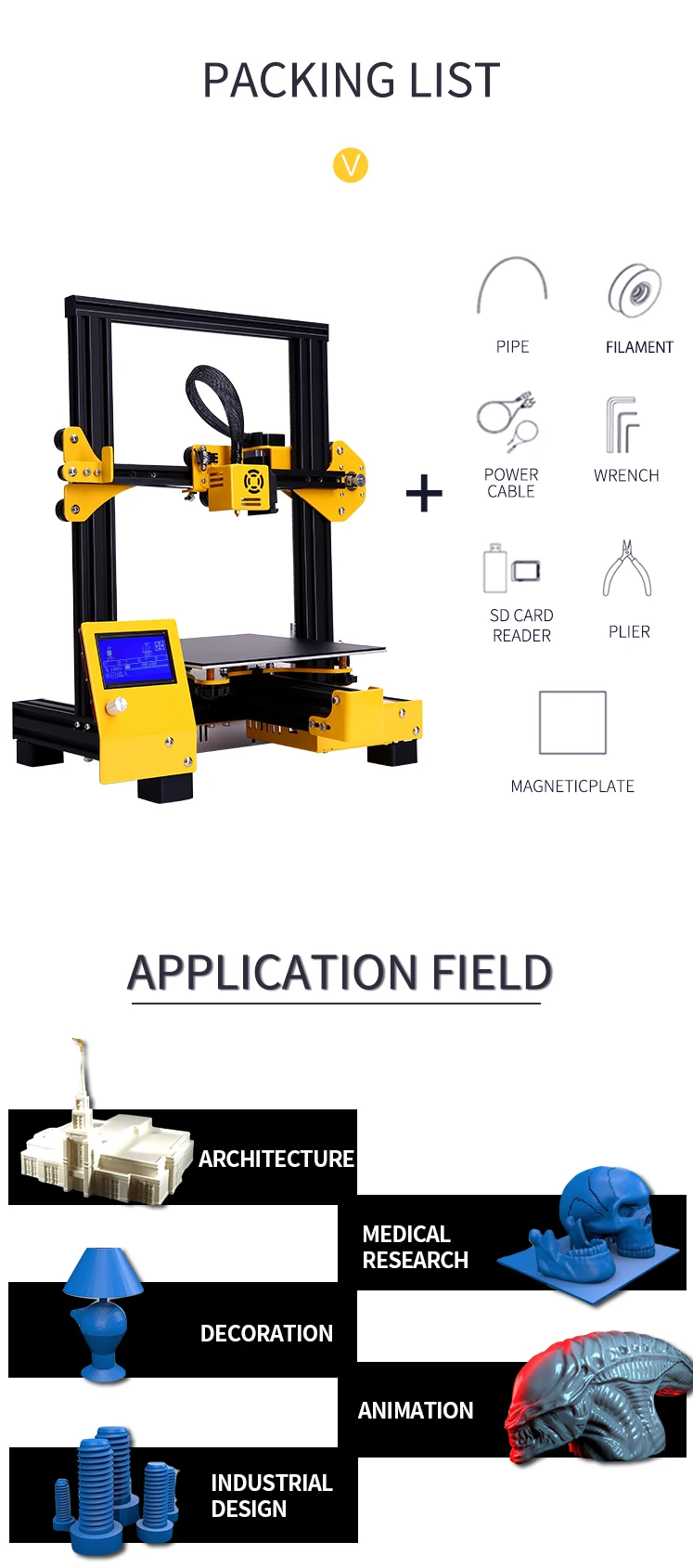 Новое поступление Sirius 3d принтер DIY комплект полу Собранный большой размер Impresora автоматическое выравнивание дополнительно SUNHOKEY