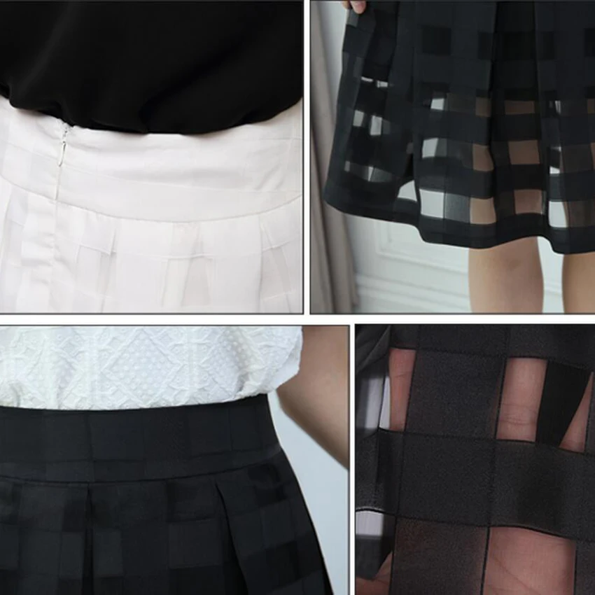 Летние юбки высокого качества 2018 Новая модная женская трапециевидная черно