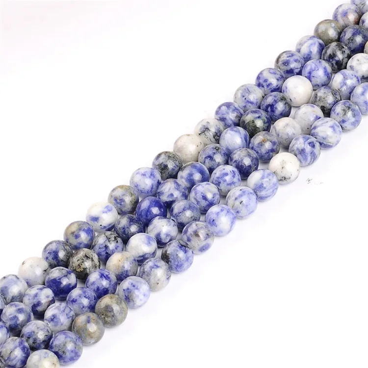 sodalite blue spot Натуральный Лазурит тигровый глаз розовый аметисты кварц драгоценный камень круглые свободные нити камень бусины для DIY браслет ювелирных изделий 4-12 мм - Цвет: sodalite blue spot