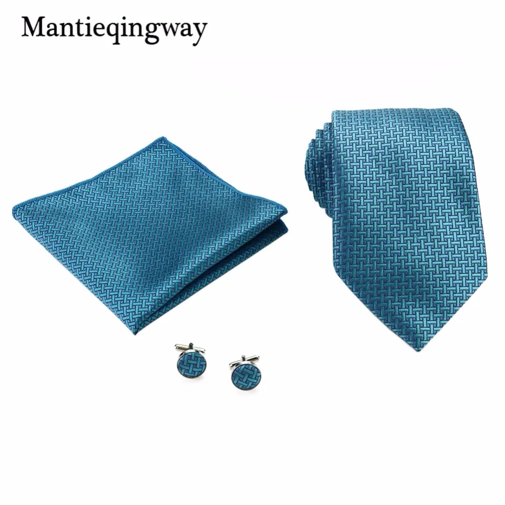 Mantieqingway 20 цветов галстук Hanky запонки наборы для мужчин полиэстер Пейсли Цветочные шеи галстук мужской, карманный, квадратный платок