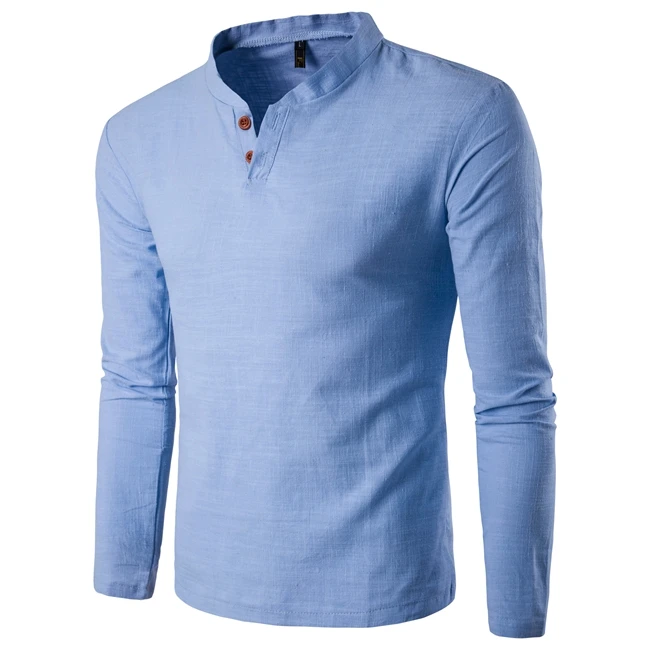 5XL Men's shirt 2022 Original China wind cotton long-sleeved linen collar two buckle retro loose | Мужская одежда