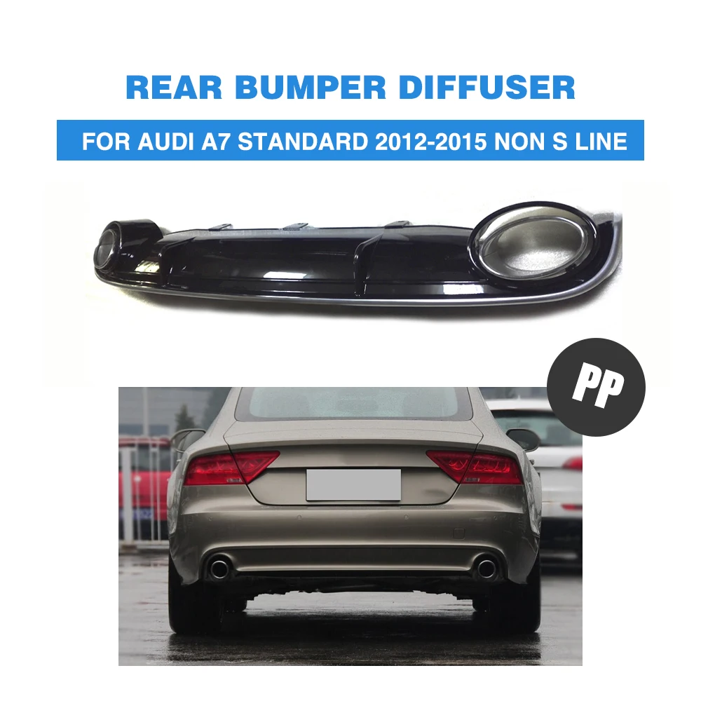 PP Диффузор губа на задний бампер для стандартного бампера Audi A7 только 2012 2015 Non S