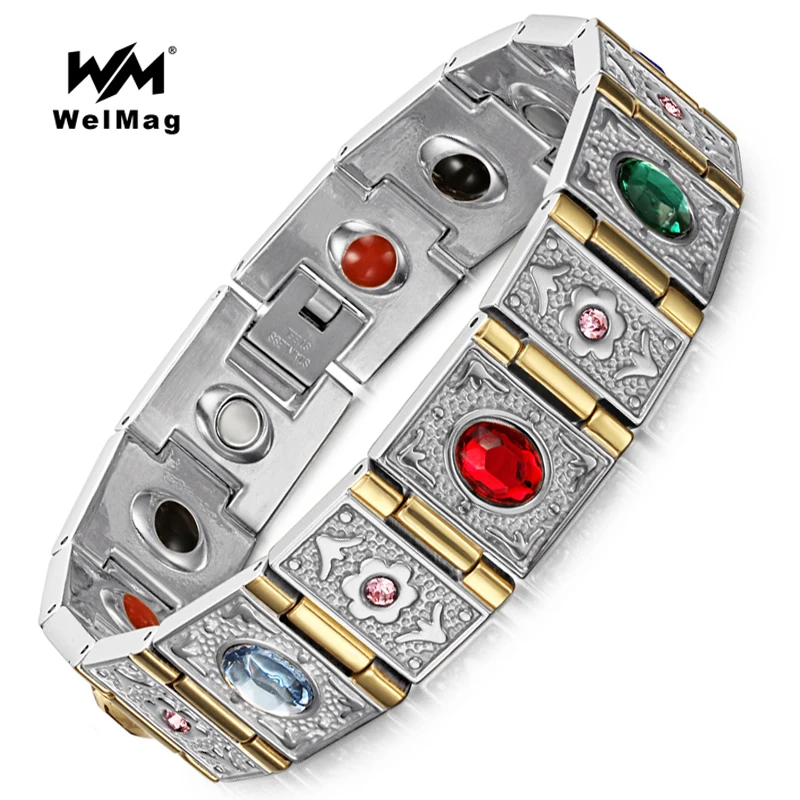 Магнитный браслет из нержавеющей стали для мужчин и женщин|germanium bracelet|men magnetic