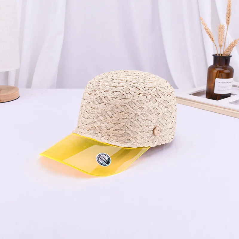 Женская летняя кепка ручной работы из рафии прозрачная пвх соломенная Кепка