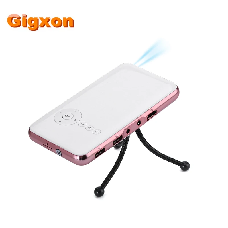 Gigxon Android 4.4.4 мини-проектор 4200 мАч батарея DLP технология Портативный 1080p 150 люмен HDMI WiFi четырехъядерный процессор домашнего использования