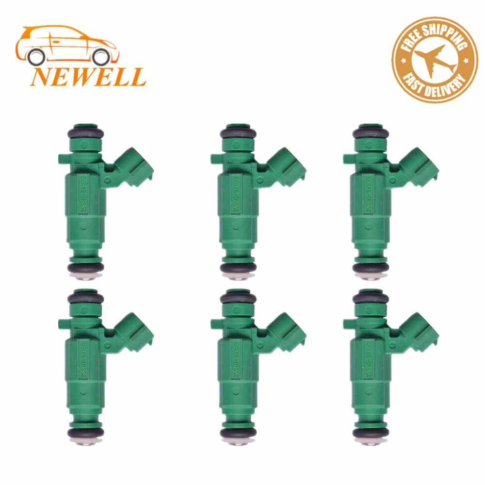 6 x шт топливный инжектор для Hyundai Santa Tucson Tiburon Kia Rio Rio5 Optima Sportage 1 2 0 7 3 5 35310-37150 3531037150 |
