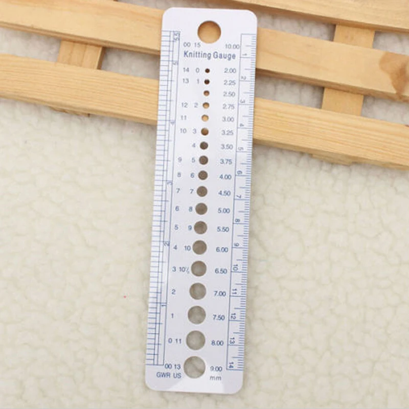 

1 шт., линейка для вязальных спиц, 16X4 см