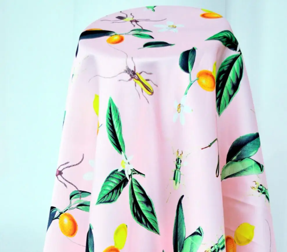 2 метра печати муравья фрукты цветок полиэфирная ткань для одежды шитье модное