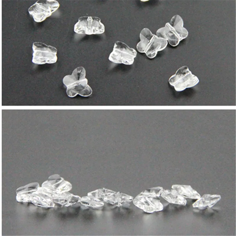 Бесплатная доставка 100 шт./лот прозрачный цвет 14 мм хрустальные бусины-бабочки