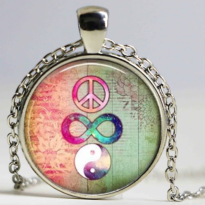 Украшения с надписью мира ожерелье бесконечность ювелирные изделия крестом