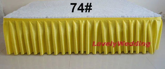yellow Ледяной шелк банкетный стол юбка Свадебный фон скатерть для стола Свадебный сценический стол плинтус украшения - Цвет: yellow