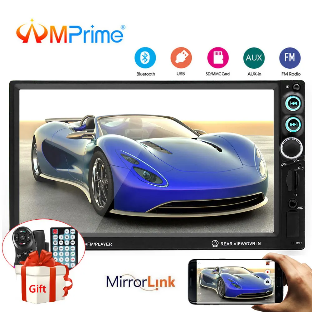 AMPrime 2 Din автомобильный радиоприемник Mp5 мультимедийный плеер 2din 7 &quotBluetooth FM радио