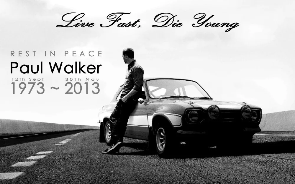 

P1171 Paul Walker - RIP Fast and Furious Super Movie Star Poster 40x60cm - wall Poster Home Decor Canvas poster