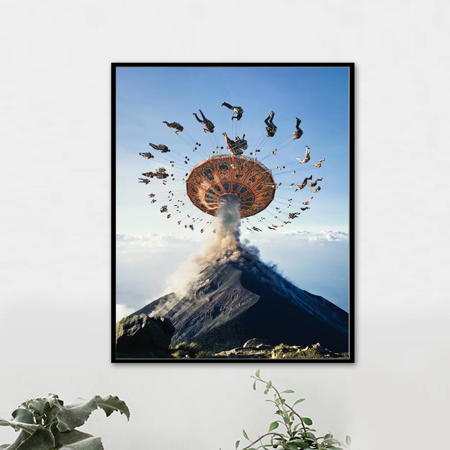 Абстрактные постеры и принты колеса обозрения Космос Гора настенная Картина на