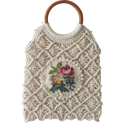 Сумки с вышивкой Lianer Art - Цвет: Beige White