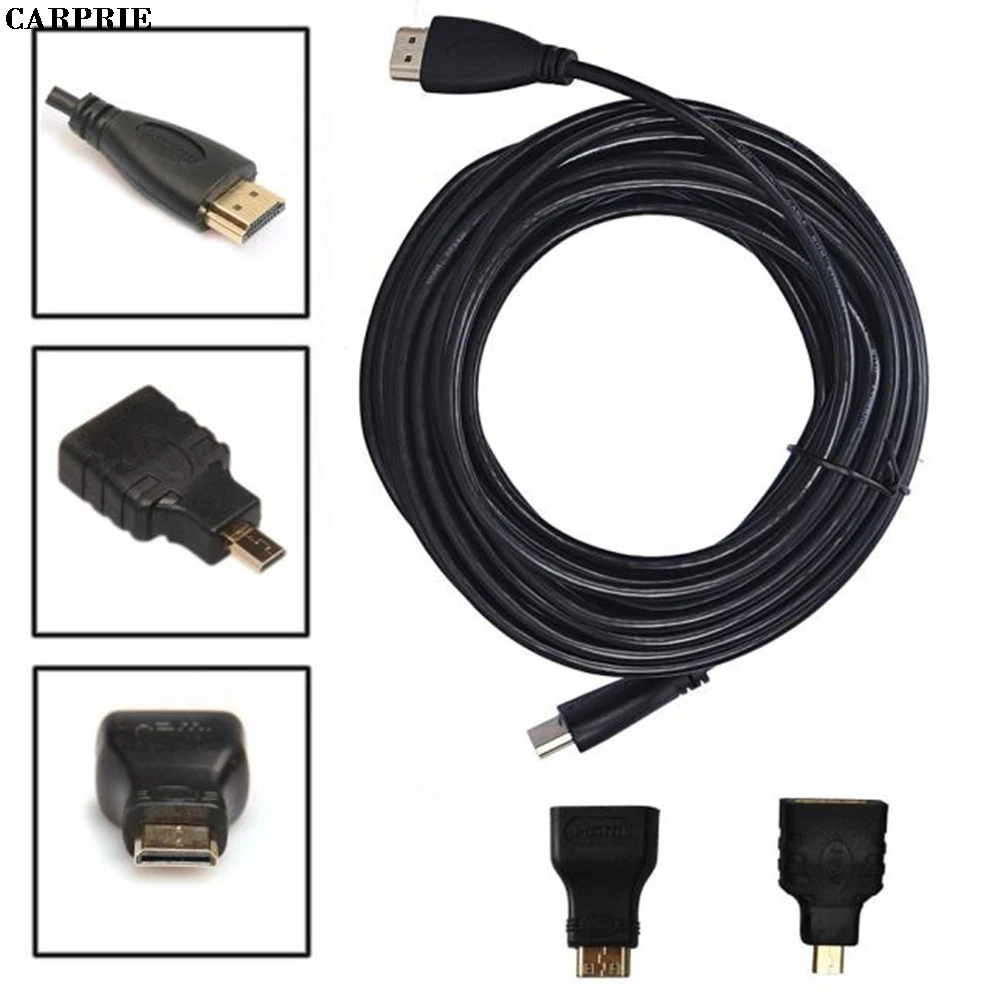CARPRIE 3в1 HDMI к HDMI/Mini/микро адаптер кабель комплект HD для планшетных ПК ТВ расширение