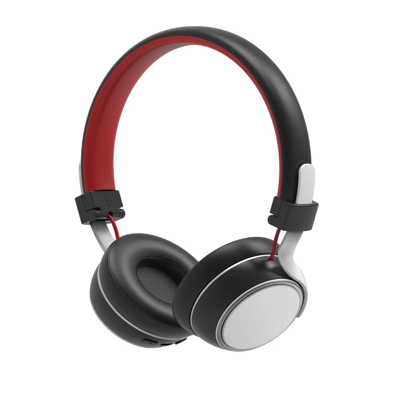 Black-Red Беспроводные наушники Bluetooth 5,0, гарнитура высокого качества, стерео музыкальные наушники с басами и мягкими наушниками для смартфона - Цвет: Black-Red