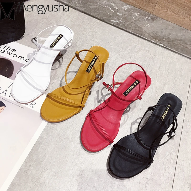 Элегантная женская обувь сандалии-гладиаторы на тонком высоком каблуке