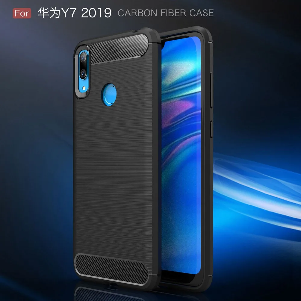 Прочный защитный чехол для Huawei Y7 2019 телефона гибкий ТПУ Защитная крышка корпус
