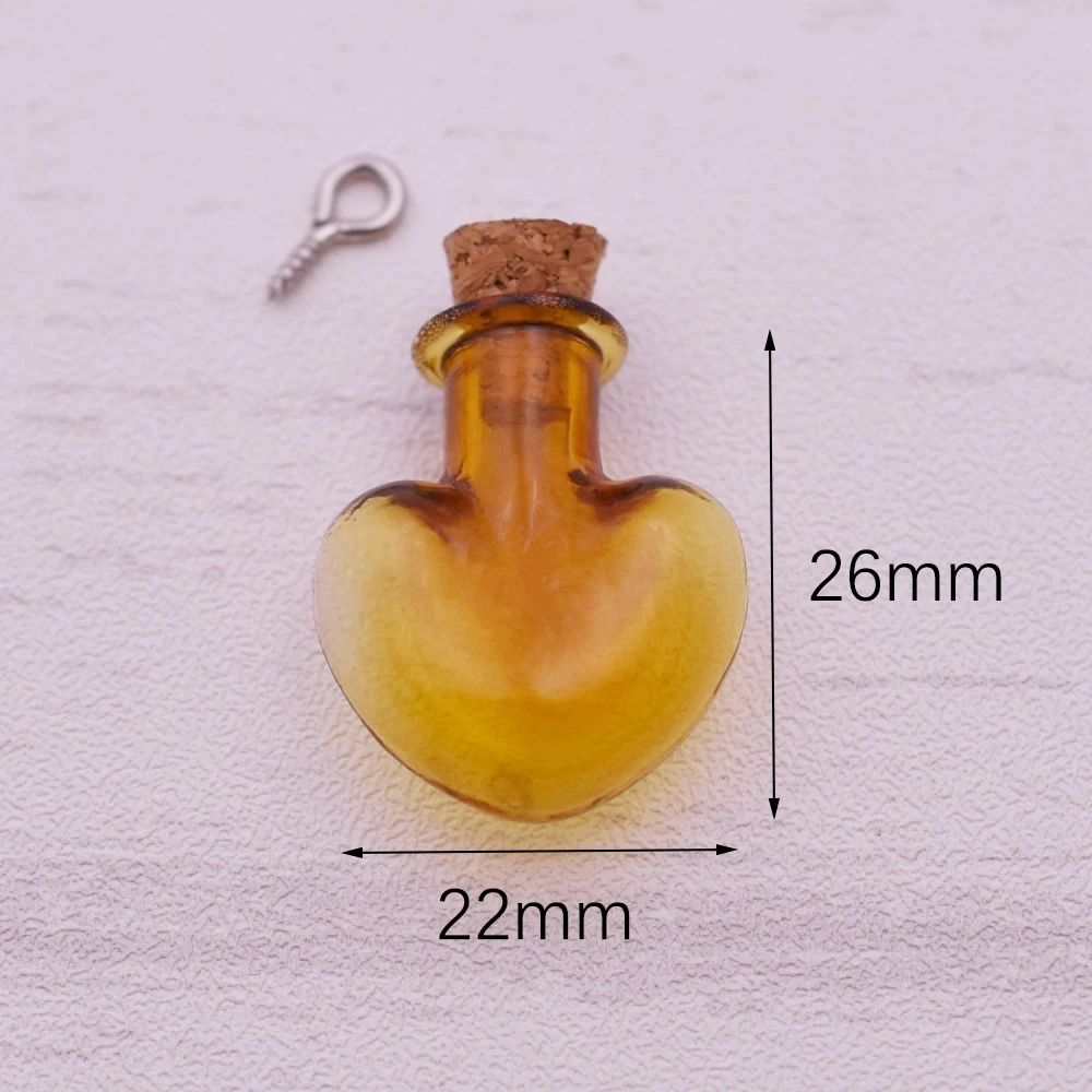 1 шт. коричневый цвет мини стеклянная бутылка кулон с пробковым парфюмом эфирные