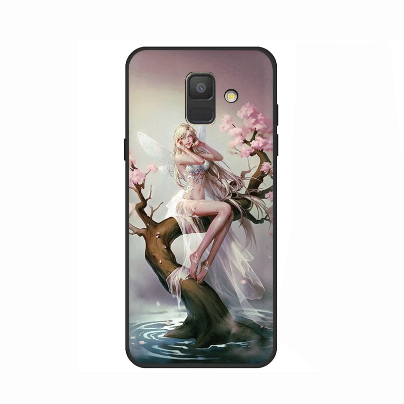 Черный ангел "selenada Мягкий силиконовый чехол для телефона для samsung Galaxy A3 A5 A6 плюс A7 A8 A9 A10 A30 A40 A50 A70 J6 - Цвет: B12