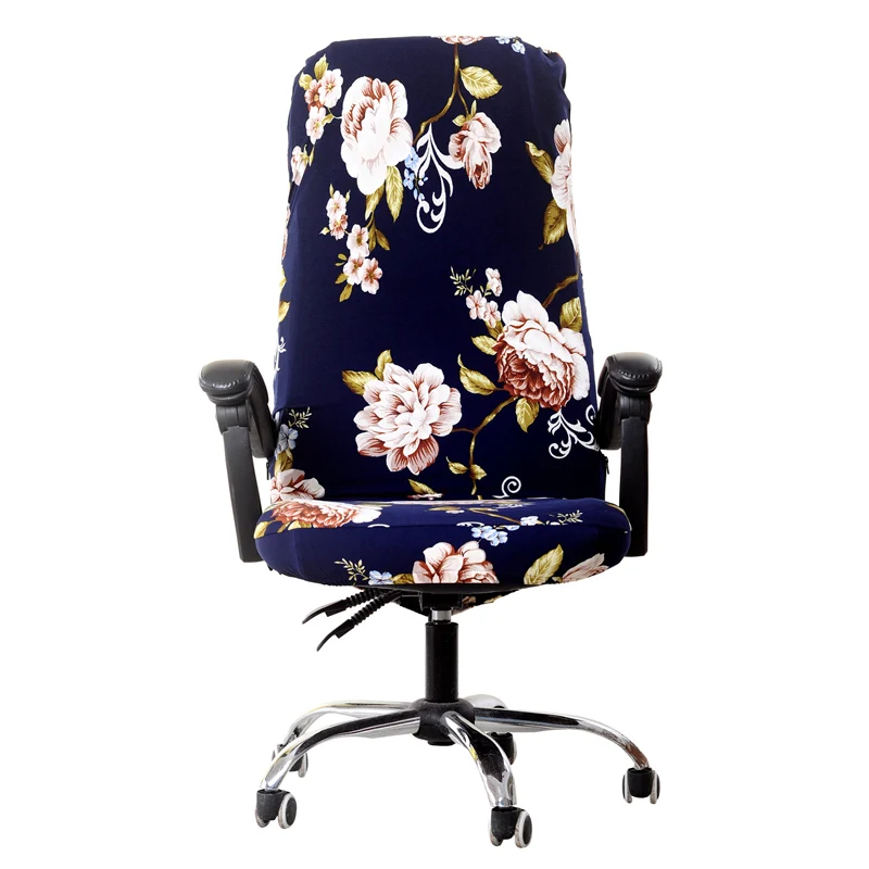 

Large Size Stretch Elastic Home Office Computer Chair Cover High Back Rotating Lift Chair Cover Slipcovers for Old Chair Remould