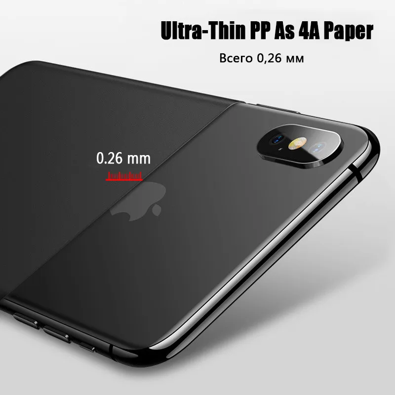 0 26 мм ультра тонкий PP противоударный чехол для iphone 7 8 6 6S PLus X XS XR Max телефона