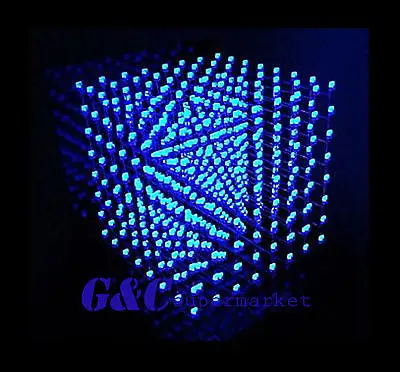 3D LightSquared DIY Kit 8x8x8 3 мм светодиодный куб Blue Ray светодиодный