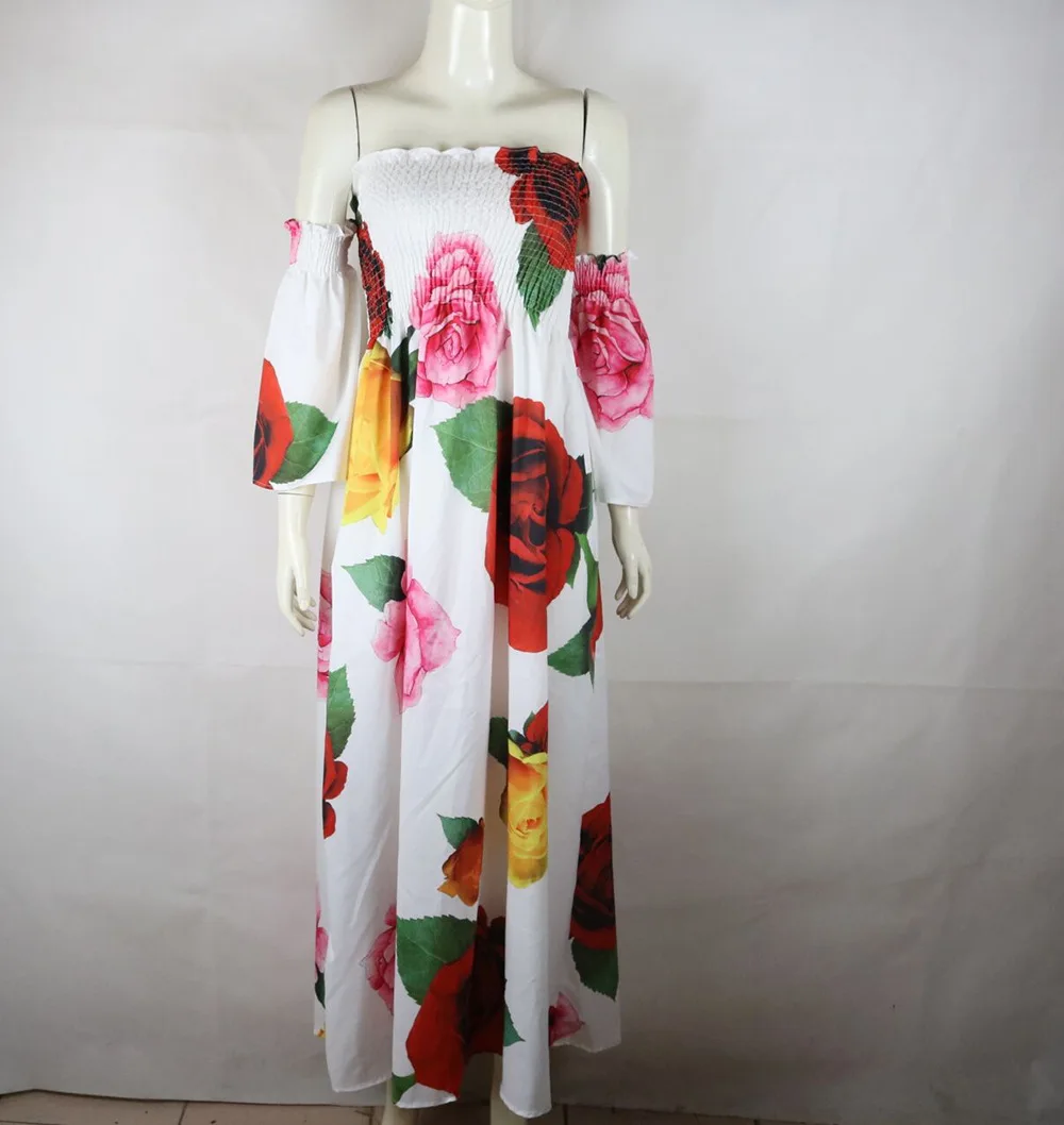 Богемные платья, шикарное летнее длинное платье размера плюс, повседневное корейское пляжное хиппи Sukienka, Макси женское платье с открытыми плечами и цветами