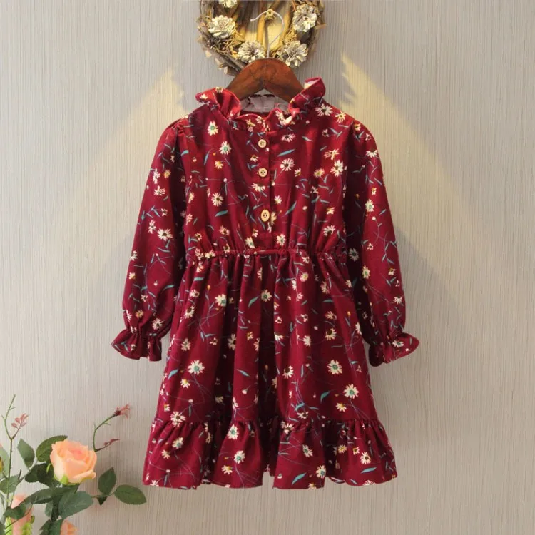 Новые модные весенние платья с цветочным принтом для девочек платье длинными