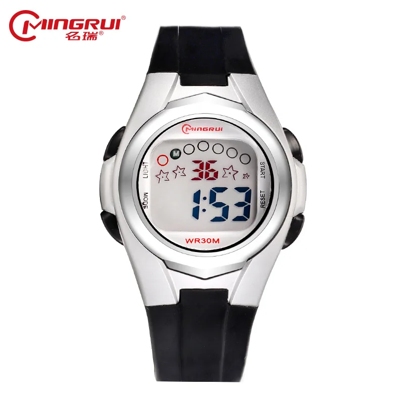 Наручные часы MINGRUI для детей водонепроницаемые силиконовые цифровые с