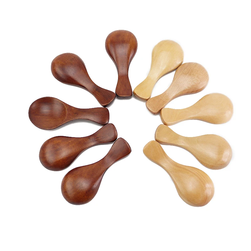 Мини деревянная ложка кухонная для специй сахара чая кофе маленькие короткие