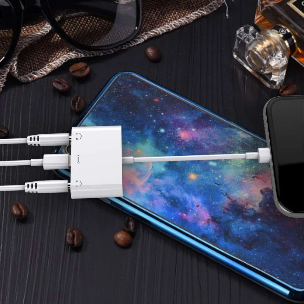 Allvcover для Lightning 3 5 мм разветвитель аудио Зарядное устройство адаптер iPhone 7/8/X