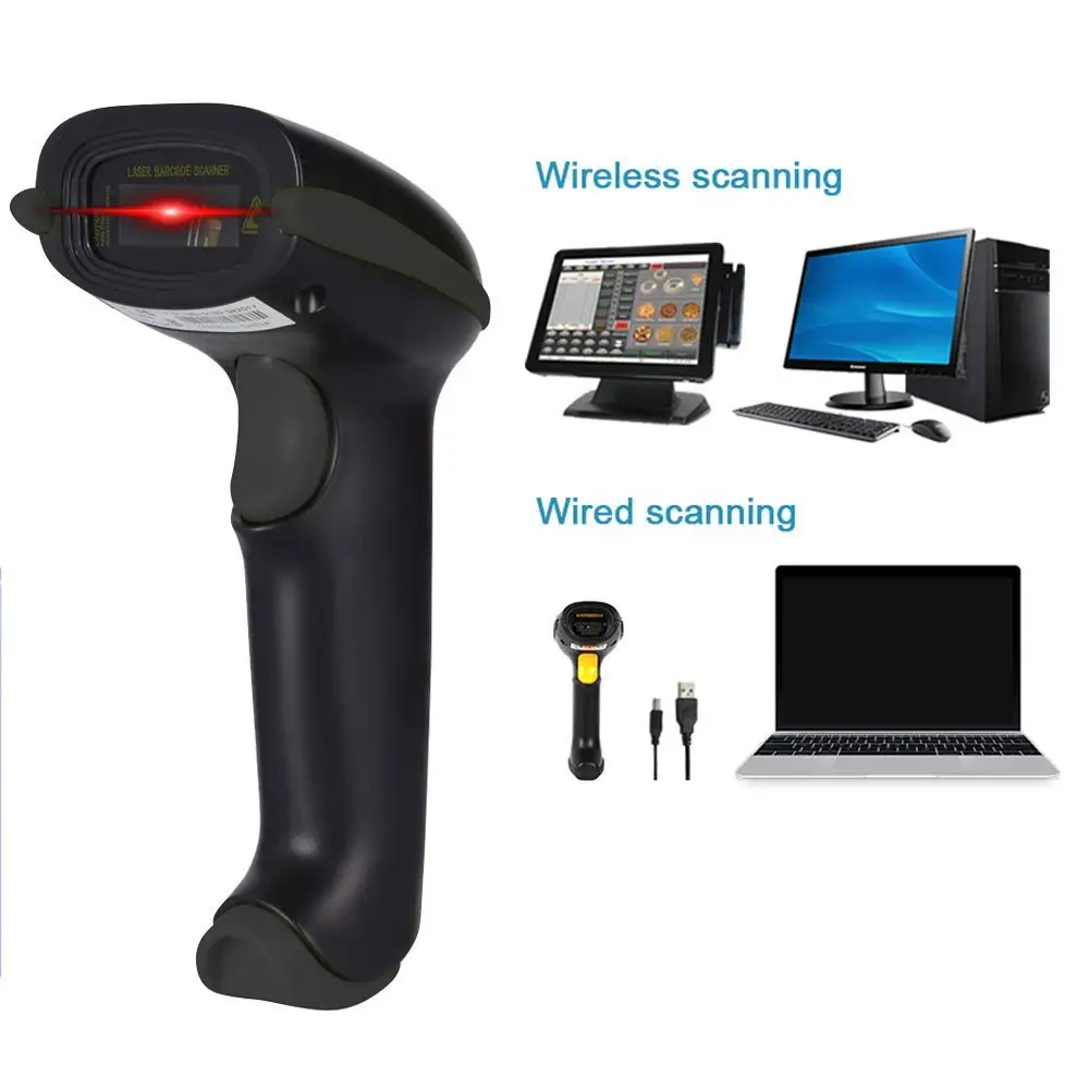 ISSYZONEPOS лазерный сканер штрих-кодов беспроводной 1D считыватель штрихкодов с USB два в одном портативный сканер для склад супермаркета