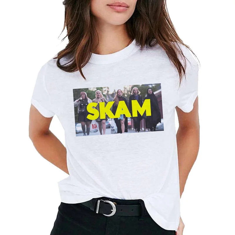 Женская футболка с круглым вырезом skam Повседневная графическим рисунком летняя