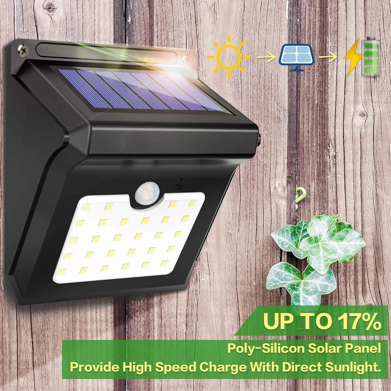 Светодиодный солнечный свет датчик движения наружный настенный светильник для