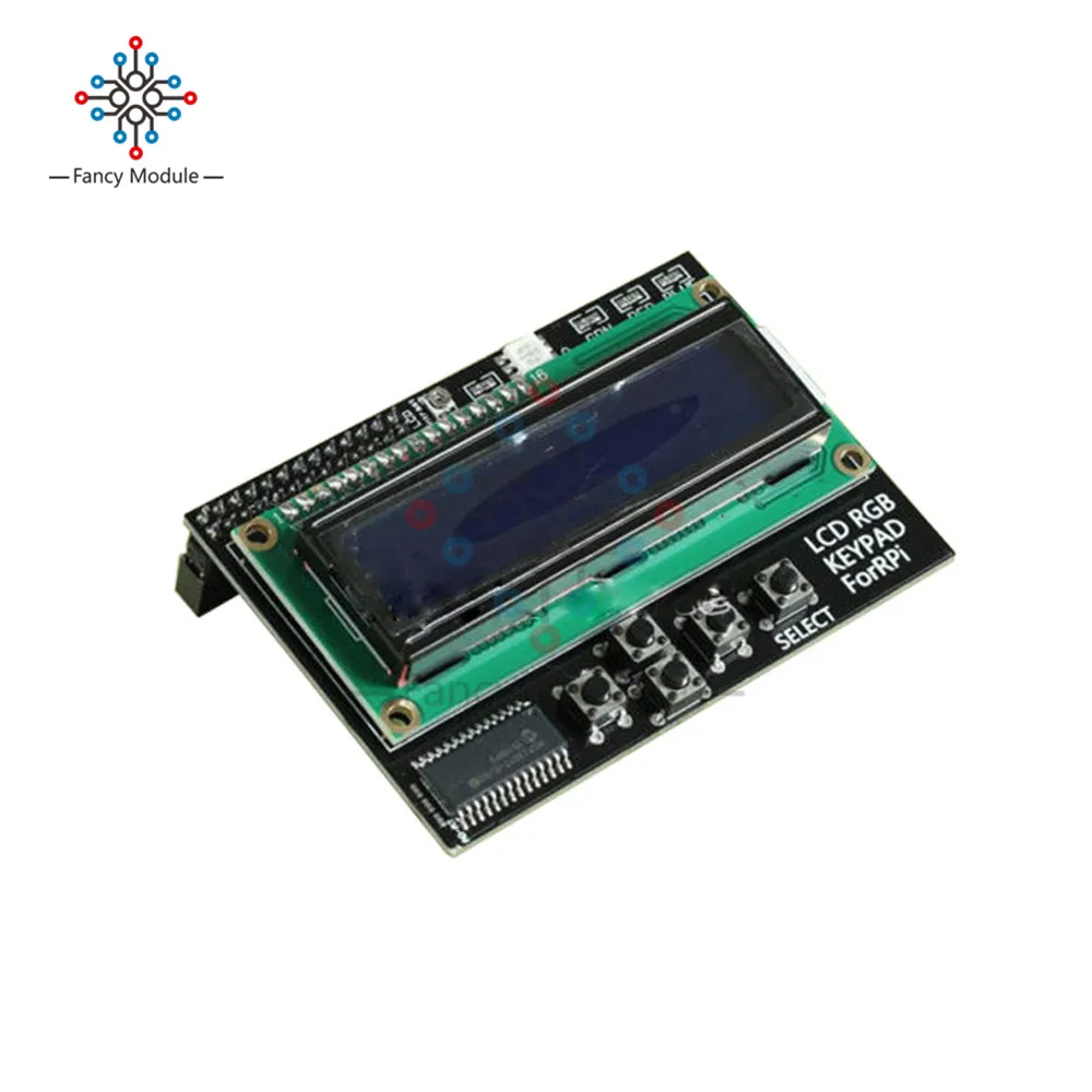 

I2C interface 1602 16x2 Pi Plate LCD RGB with LED Display Keypad Shield Expanding Board Blue Backlight For Raspberry Pi B+/B
