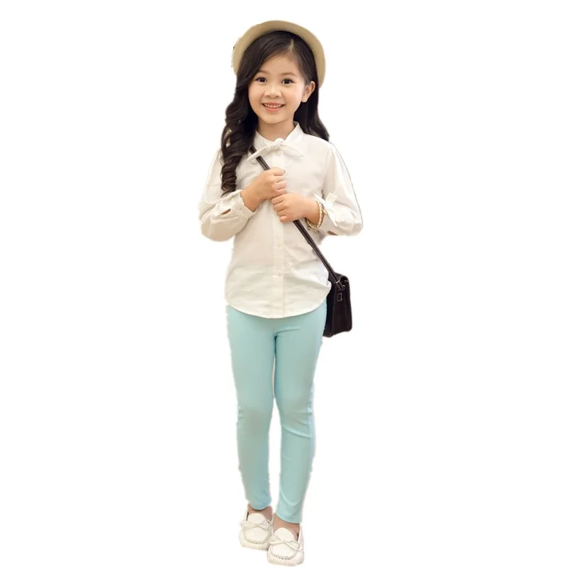 Девушки Твердые Цвет брюки 2021 новая весенне Осенняя мода детская одежда ярких