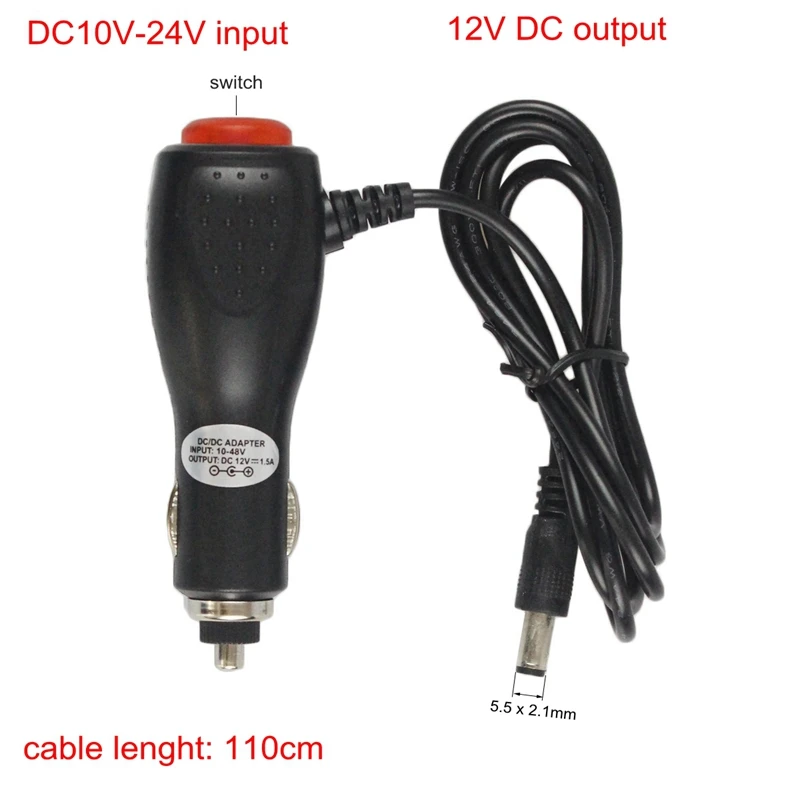 SMALUCK 5,5x2,1 мм DC10V к DC24V Вход автомобиля Зарядное устройство Мощность адаптер DC12V Выход для камера для машины монитор Интерком