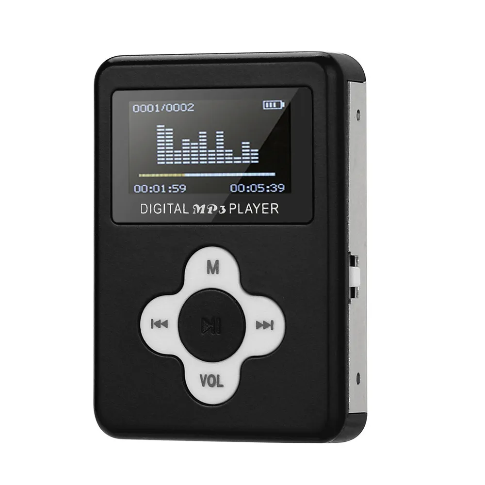 Черный HIPERDEAL Мини MP3 плеер с ЖК-экраном Поддержка 32 ГБ Micro SD TF карта декодер ПК вставка usb зарядка MP3-плеер AP28D D10 - Цвет: Черный