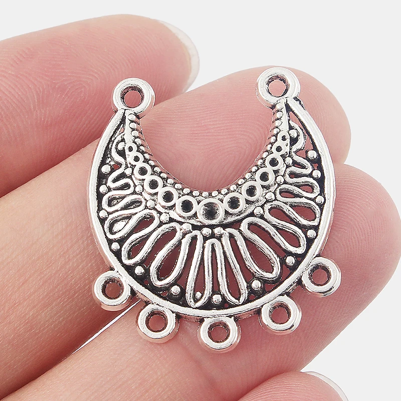 

10pcs Ethnic Hollow Arc Earring Component Connector Charms Pendants Jewelry Findings