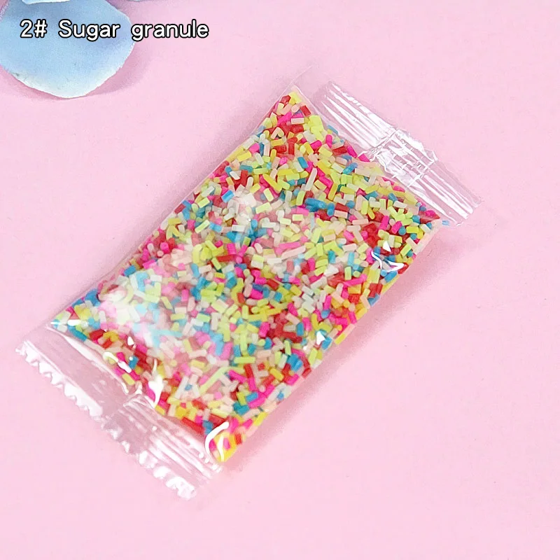 2 Sugar granule DIY Кристалл грязи моделирование Мороженое Торт украшения разбрызгивает наполнитель глины поддельные Конфеты Имитация сладостей сахарная игла слизи наполнитель - Цвет: 2 Sugar granule
