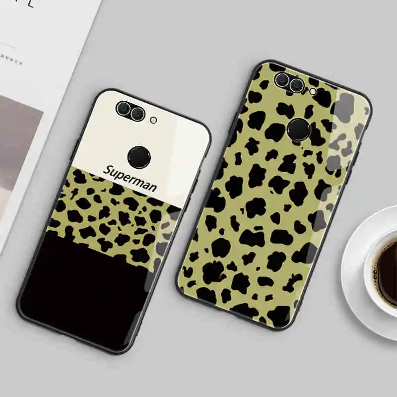 Leopard print tempered glass with rope shockproof case For Huawei Nova 2 2S Nova2 Plus |