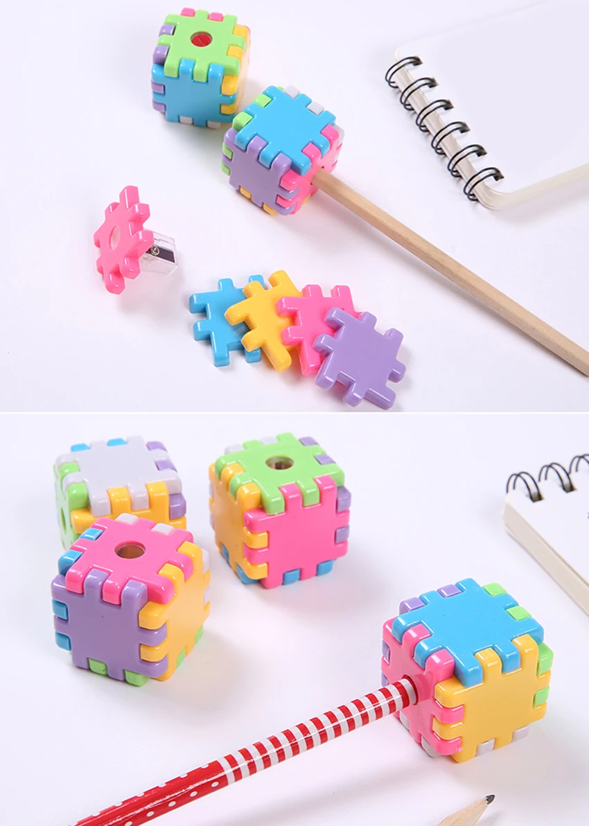 Школьные принадлежности точилка резак нож строительные блоки точилка для карандашей креативный Kawaii съемный канцелярский студенческий подарок