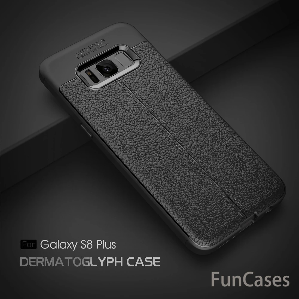 Для Samsung S8 Plus кожаный TPU чехол из углеродного волокна матовый Силиконовый Fundas conque