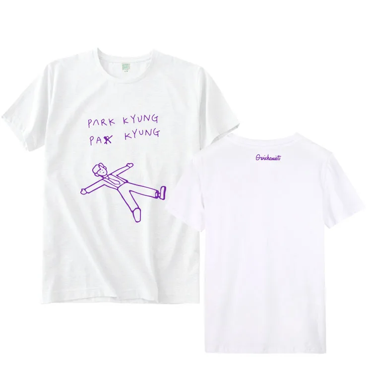 

Kpop block b park kyung single album same cartoon printing o neck t shirt summer style unisex short sleeve t shirt tees